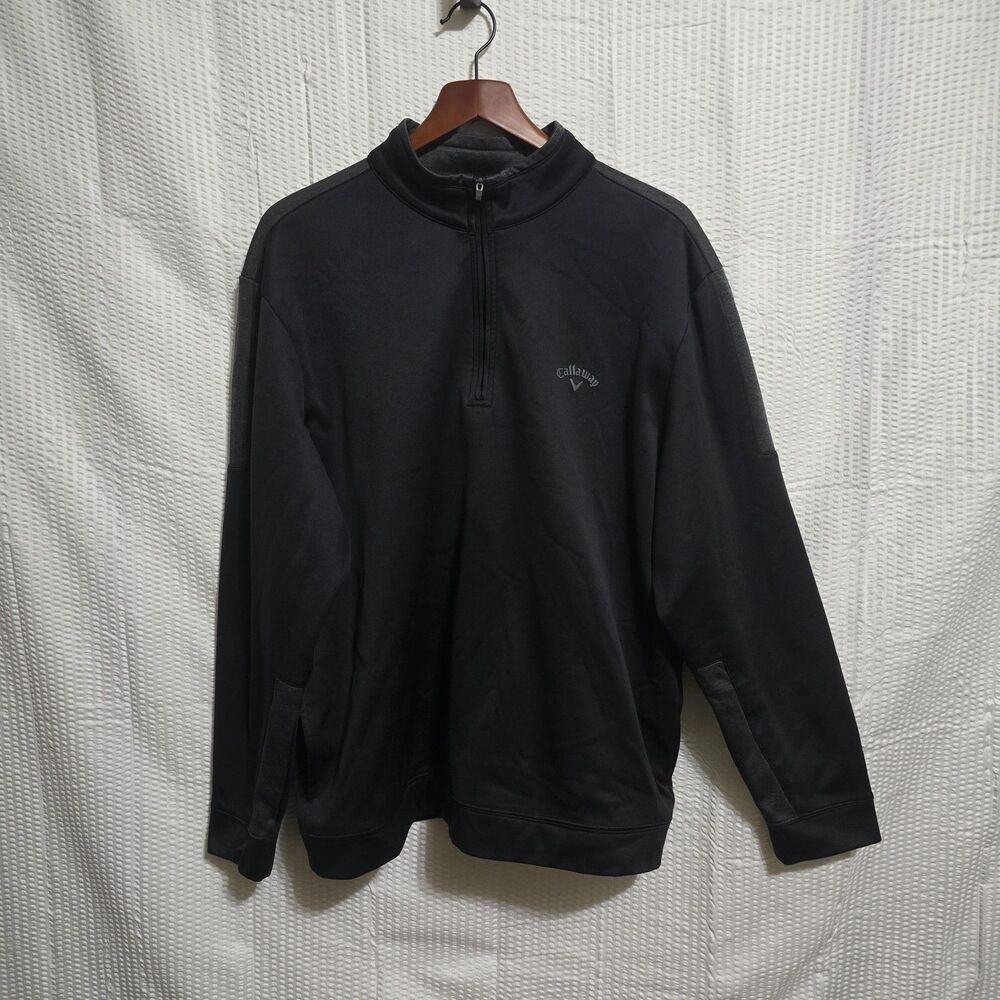 Callaway Golf Men's XL Black Quarter Zip Pullover Performance Golf Top